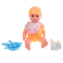 Real Life Baby Dolls Vinyl Silicone Newborn Doll with Clothes Tableware Baby Diaper Accessories Movie Props Orange