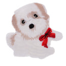 Cute White Dog Patch Iron on Embroidered Animal Patch Sew on Applique for Jeans Bag
