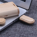 32G Maple Wood Oval USB 2.0 Memory Stick Thumb Pen Flash Drive U-disk with Protective Case Box
