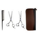 Barber Hair Cutting Thinning Scissors Shears Set & Comb Pouch Cleaner Cloth