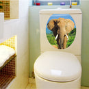DIY Home Toilet Seat Wall Sticker ELEPHANT Print Vinyl Art Bathroom Decorative Decals