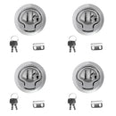4 Pieces 2'' Door Latch Hatch Round Pull Locking Flush Mount Deck Latch for Marine Boat Caravan