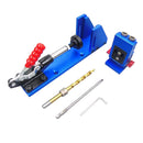 Upgraded Woodworking Pocket Hole Jig Kit, 5- 45mm Drill Guide Set Hole Puncher Locator Jig Drill Bit Set with Base For DIY Carpentry Tools