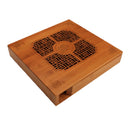 Tea Serving Bamboo Tray 25x24cm Chinese Kungfu Tea Table with Water Tank Total Size 9.84x9.45x1.77 inch
