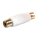 White RCA Female to Female Coupler Joiner AV/Audio/Video Cable Connector Pack of 1PC