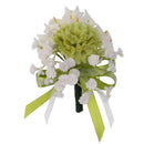 Wedding Groom Bridal Boutonniere Corsages Flower Brooch Pin Accessories with Ribbons for Guests Wedding Prom Bridal Shower Party Event Red Green