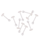 10 Pieces 18G Clear Acrylic Chin Labret Lip Monroe Bar Studs Ring Piercing