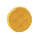 Round Comfortable Breathable Super Soft Cotton Filling Corduroy Seat Cushion Outdoor Dining Picnic Accessory Yellow