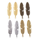 8 Pieces Metal Feather Pendant Charms Jewelry Making For DIY Jewelry Crafts