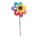 Large Plastic Seven Color Windspinner Sunflower Windmill Outdoor Garden