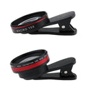 2 in 1 0.6X Wide Angle + 15X Macro Lens for iPhone 5S 6S 7 Samsung Galaxy S6 S5 Black+Red