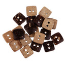 20pcs Mixed Brown Wooden Buttons for Sewing Fasteners Scrapbooking and DIY Craft