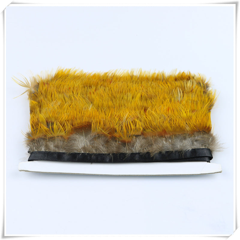 1 Yard Golden Pheasant Feather Fringe Trim Crafts Sewing/Costume/Millinery DIY 4-6cm