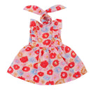2pcs Stylish Clothes for 18inch American Girl Our Generation Doll Red Sleeveless Dress + Hair Band Party Dress Up