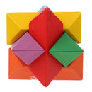 Wooden Intelligence Toy Burr Puzzle Colorful Star Puzzle 3D Brain Teaser Puzzle for Kids Children