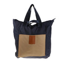 Women Portable Large Folding Travel Handbag Roll-up Purse Shopping Tote Shoulder Bag - Navy Blue