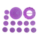 14 Pieces Plastic Fondant Cake Sugarcraft Cookies Chocolate Decorating Mold Embossing Tool for Wedding Party Cake Decoration