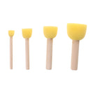 Pack of 4 Child Kids Painting Sponge Foam Brushes Wooden Handle Drawing Brush Tool