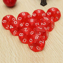 D10 Red Ten Sided Gem Dice For RPG Dungeons & Dragons Games Set of 10 Dice