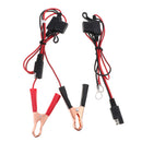 Pair Battery Alligator Clip 2 Ring to SAE 16 Gauge 2-Pin Cord Cable 10A Fuse