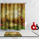 Home Hotel Bathroom Shower Room Door Window Decor Swing Print Charms Polyester Fabric Bath Shower Curtain With 12 Hooks