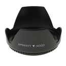 Plastic Standard Crown Petal Flower Shaped Camera Lens Hood Black- Suitable for 77mm Lens or Filters