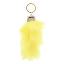 Manmade Rabbit Hair Handbag Car Keychain Keyring Charm - Yellow