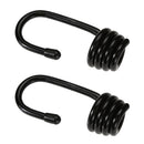 2 Pieces Plastic Coated Steel Wire Hooks for 0.3inch Shock Cord Bungee Elastic Rope Black