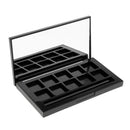 10 Grids Black Cosmetic Empty Palette Box Eyeshadow Powder Blusher Lipstick Makeup Case Highlighters Container Mirror Inside