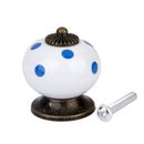 Cute Playful Ceramic Knob Door Window Cupboard TV Cabinet Drawer Handle Pull White