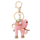 Resin Elephant Key Chain Ring Key Holder Keychain Keyfob Handbag Pendant Pink