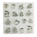 Cake and Tea Design Clear Silicone Rubber Stamp Sheet Cling Scrapbooking Cards DIY