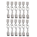 12 Pieces Silver Tone Clasp Lobster Button Leather buckle End Caps with Lobster Clasps Jump Rings Connectors DIY Jewelry Findings
