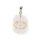 Engraved Clear Quartz Chakra Reiki Energy Healing Crystal Jewellery Pendant