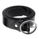 Fashion Mens Womens Casual Metal Round Ring Buckle Waistband PU Leather Belt
