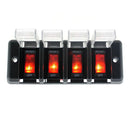 4 Gang Red Button Waterproof Car Switch Panel Circuit Breaker With Cover