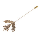 Men Women Maple Leaf Shaped Boutonniere Stick Brooch Pin Suit Shirt Clip Fashion Accessory Gold