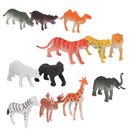 Plastic Lion Tiger Leopard Deer Bear Wild Animal Model Toy 12pcs Multi-color