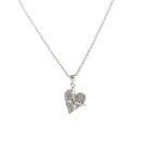 Love Heart Arrow Design Charms Pendant Necklace Full Rhinestone Necklace