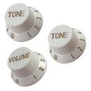 3 Pcs Electric Guitar Control Knobs Volume & Tone for Strat SQ Guitar Accessory White