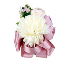Wedding Bridal Groom Tuxedo Boutonniere Corsage Daisy Flower Brooch Satin