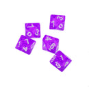 Purple Multi Sided Dice Set of 5 D10 Dungeons & Dragons TRPG Games Roleplay
