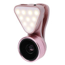 Lens Kit 0.36X Wide Angle Lens+15x Macro Lens+Fill Light for Mobile Phone Rose Gold