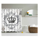 Home Hotel Bathroom Shower Room Decor Retro Fabric Shower Curtains With 12 Hooks Fashionable Crown Print Charms