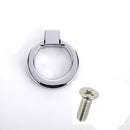 Easy Install Modern Cabinet Drawer Door Ring Knob Wardrobe Cupboard Pull Handle with 1 Mounting Screw -Silver