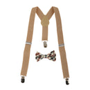 Kid Boy Girl Plaid Necktie Adjustable Y-back Suspenders Set