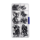 70 Pcs Fishing Interlock Snap Barrel Swivels Connectors Rolling Solid Rings
