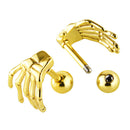 Pair Of Fashionable Men Punk Rock Style Stud Earrings Fashion Accessory Gold