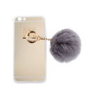 Gold Mobile Phone Case Protective Back Cover with Imitation Gray Wool Ball for iPhone 6 / 6S