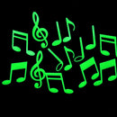14pieces Glow In The Dark Musical Note Symbol Stickers Kid Wall Bedroom Nursery